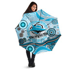 Cronulla Sutherland Sharks Rugby Umbrella Australian Aboriginal Dot Painting Style