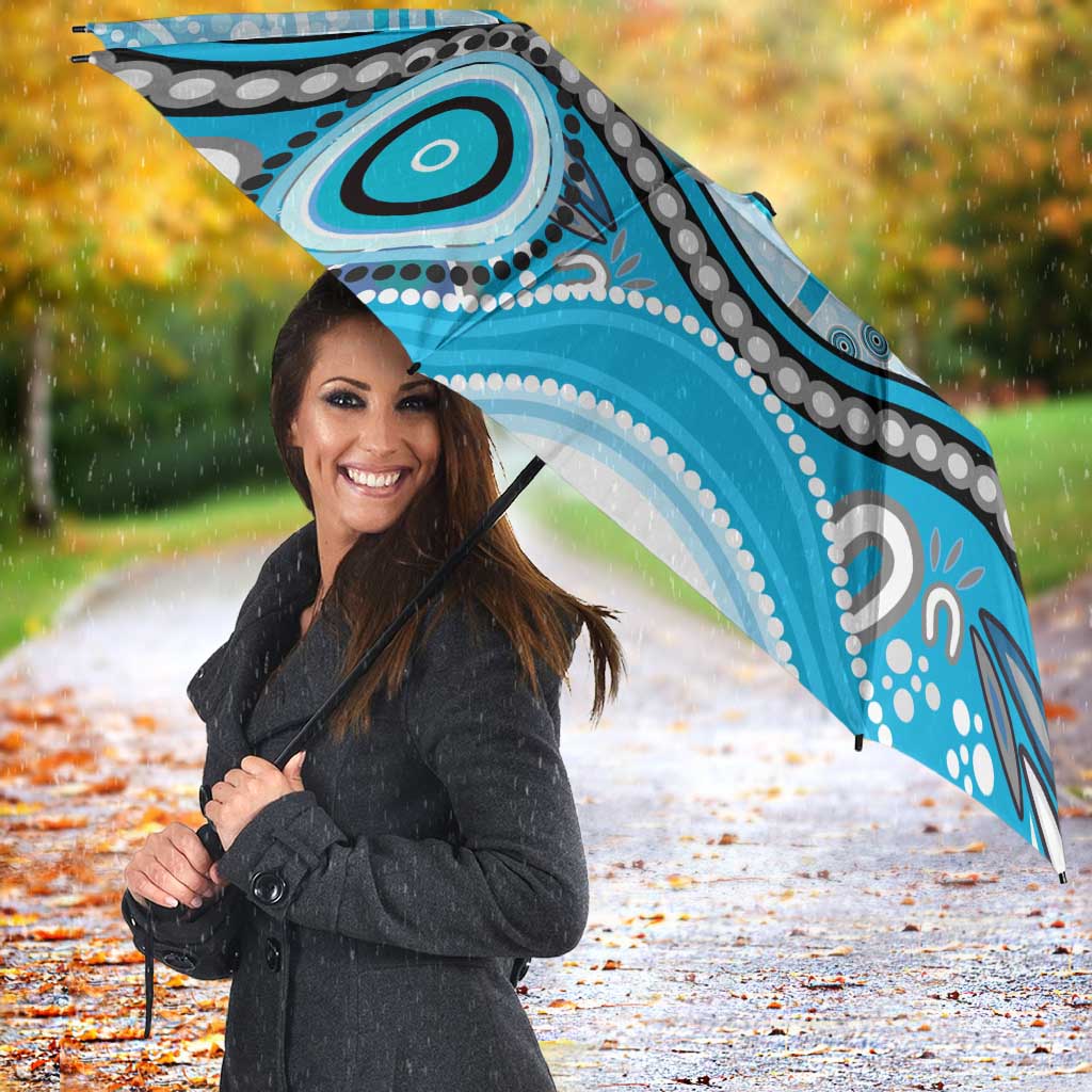 Cronulla Sutherland Sharks Rugby Umbrella Australian Aboriginal Dot Painting Style