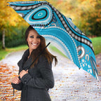 Cronulla Sutherland Sharks Rugby Umbrella Australian Aboriginal Dot Painting Style