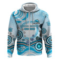 Cronulla Sutherland Sharks Rugby Zip Hoodie Australian Aboriginal Dot Painting Style