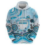 Cronulla Sutherland Sharks Rugby Zip Hoodie Australian Aboriginal Dot Painting Style
