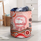 Dolphins Rugby Laundry Basket Australian Aboriginal Dot Painting Style
