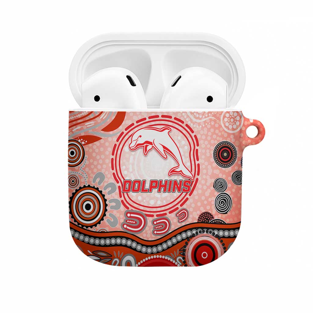 Dolphins Rugby AirPods Case Australian Aboriginal Dot Painting Style