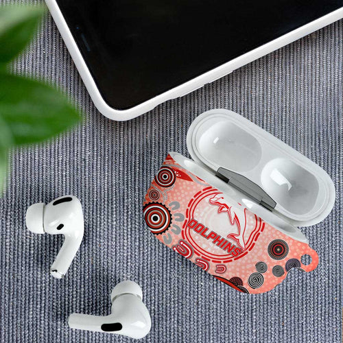 Dolphins Rugby AirPods Case Australian Aboriginal Dot Painting Style