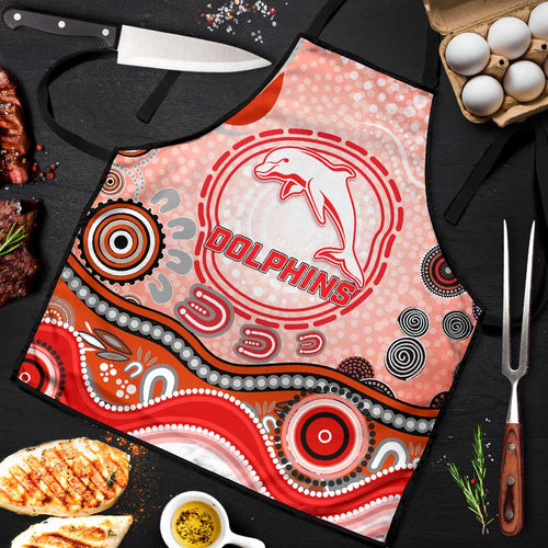 Dolphins Rugby Apron Australian Aboriginal Dot Painting Style