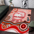 Dolphins Rugby Area Rug Australian Aboriginal Dot Painting Style