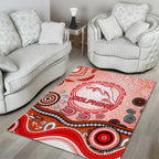 Dolphins Rugby Area Rug Australian Aboriginal Dot Painting Style