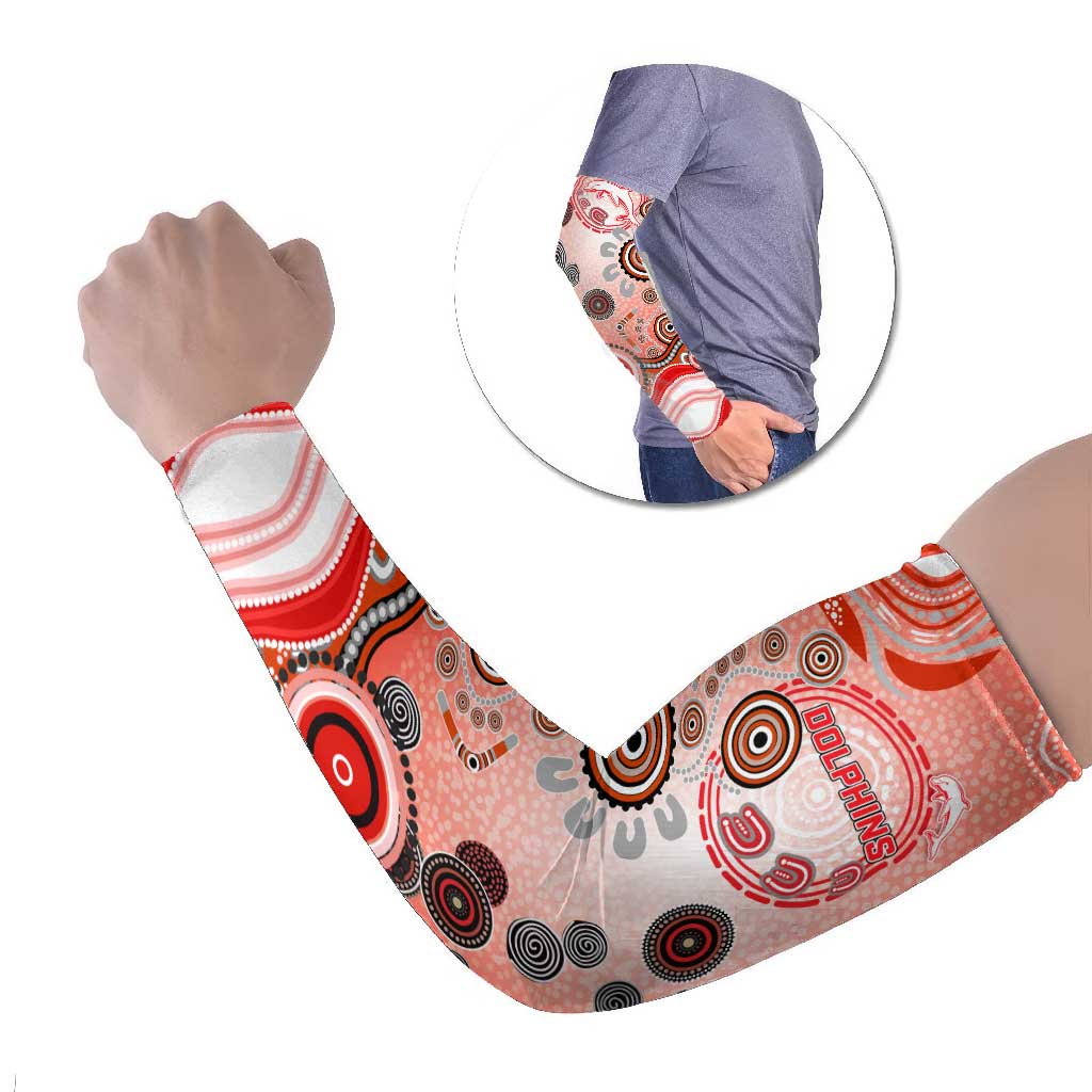 Dolphins Rugby Arm Sleeves Australian Aboriginal Dot Painting Style
