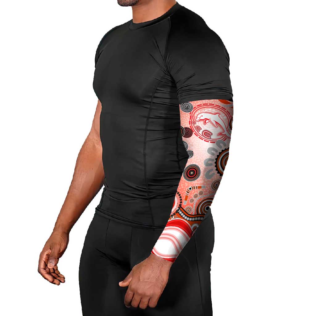 Dolphins Rugby Arm Sleeves Australian Aboriginal Dot Painting Style