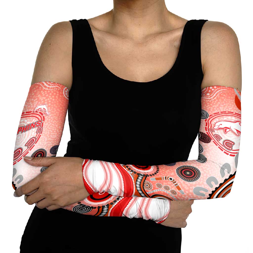 Dolphins Rugby Arm Sleeves Australian Aboriginal Dot Painting Style