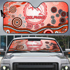 Dolphins Rugby Auto Sun Shade Australian Aboriginal Dot Painting Style