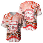 Dolphins Rugby Baseball Jersey Australian Aboriginal Dot Painting Style