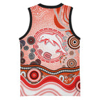 Dolphins Rugby Basketball Jersey Australian Aboriginal Dot Painting Style