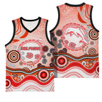 Dolphins Rugby Basketball Jersey Australian Aboriginal Dot Painting Style