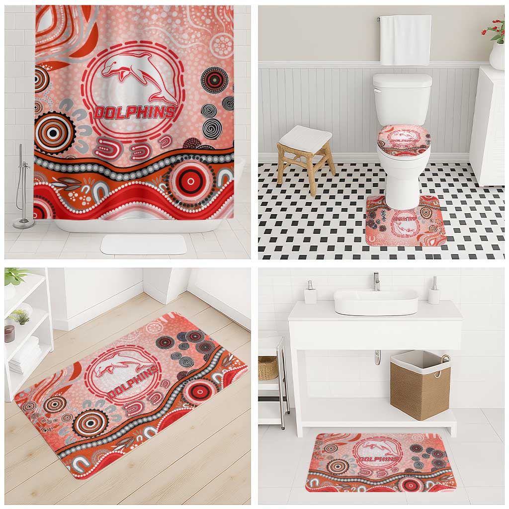 Dolphins Rugby Bathroom Set Australian Aboriginal Dot Painting Style