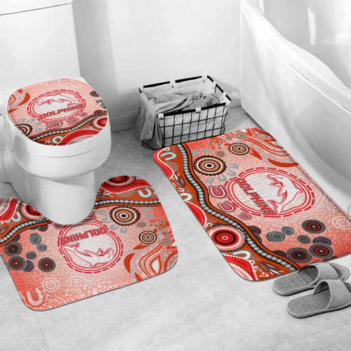 Dolphins Rugby Bathroom Set Australian Aboriginal Dot Painting Style