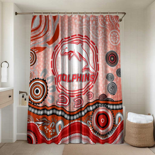 Dolphins Rugby Bathroom Set Australian Aboriginal Dot Painting Style
