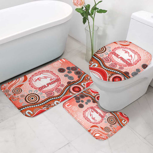 Dolphins Rugby Bathroom Set Australian Aboriginal Dot Painting Style