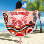 Dolphins Rugby Beach Blanket Australian Aboriginal Dot Painting Style