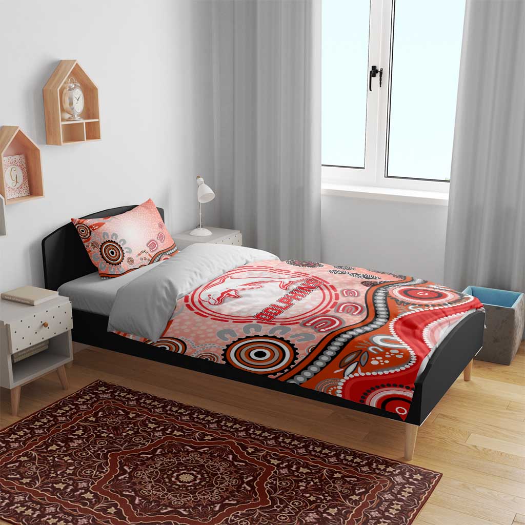 Dolphins Rugby Bedding Set Australian Aboriginal Dot Painting Style