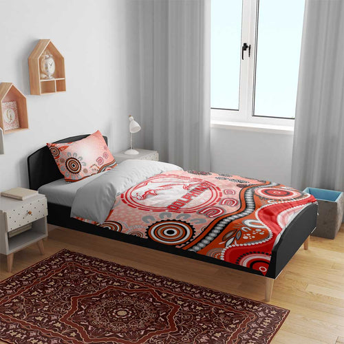 Dolphins Rugby Bedding Set Australian Aboriginal Dot Painting Style