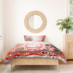Dolphins Rugby Bedding Set Australian Aboriginal Dot Painting Style