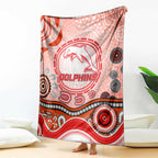 Dolphins Rugby Blanket Australian Aboriginal Dot Painting Style