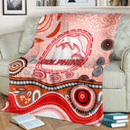 Dolphins Rugby Blanket Australian Aboriginal Dot Painting Style
