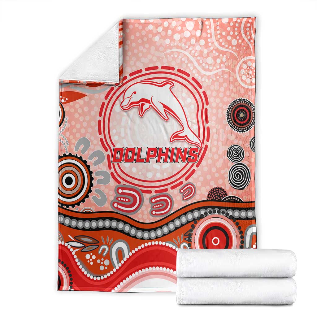 Dolphins Rugby Blanket Australian Aboriginal Dot Painting Style