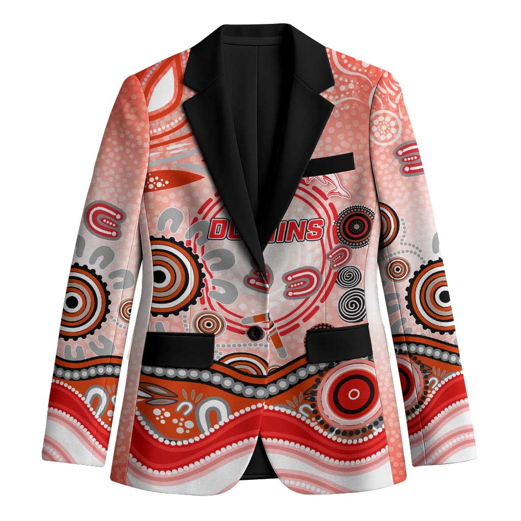 Dolphins Rugby Blazer Australian Aboriginal Dot Painting Style