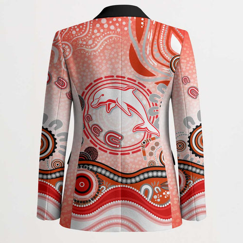 Dolphins Rugby Blazer Australian Aboriginal Dot Painting Style