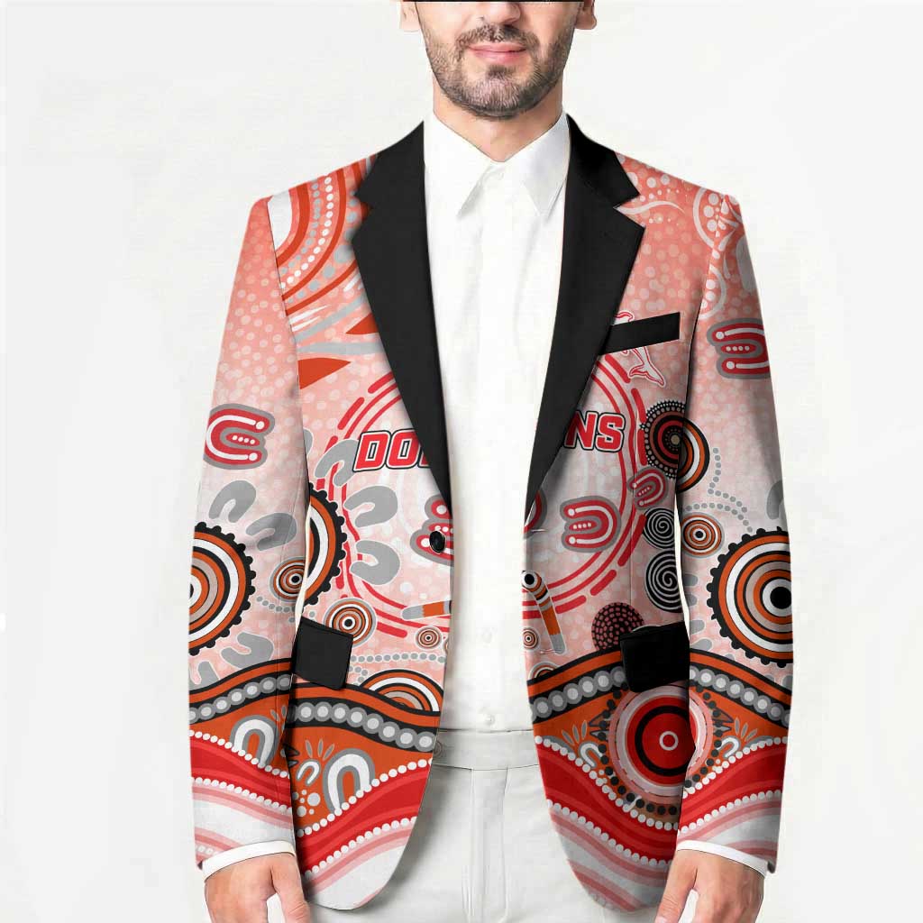 Dolphins Rugby Blazer Australian Aboriginal Dot Painting Style