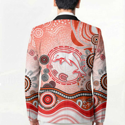 Dolphins Rugby Blazer Australian Aboriginal Dot Painting Style