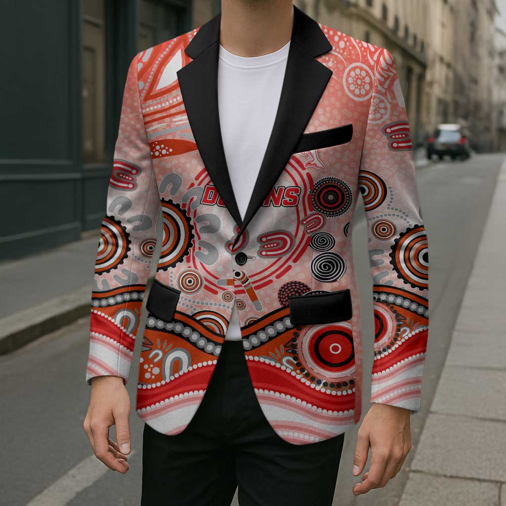 Dolphins Rugby Blazer Australian Aboriginal Dot Painting Style