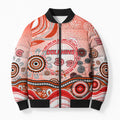 Dolphins Rugby Bomber Puffer Jacket Australian Aboriginal Dot Painting Style