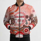 Dolphins Rugby Bomber Puffer Jacket Australian Aboriginal Dot Painting Style
