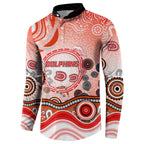 Dolphins Rugby Button Sweatshirt Australian Aboriginal Dot Painting Style