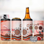 Dolphins Rugby 4 in 1 Can Cooler Tumbler Australian Aboriginal Dot Painting Style