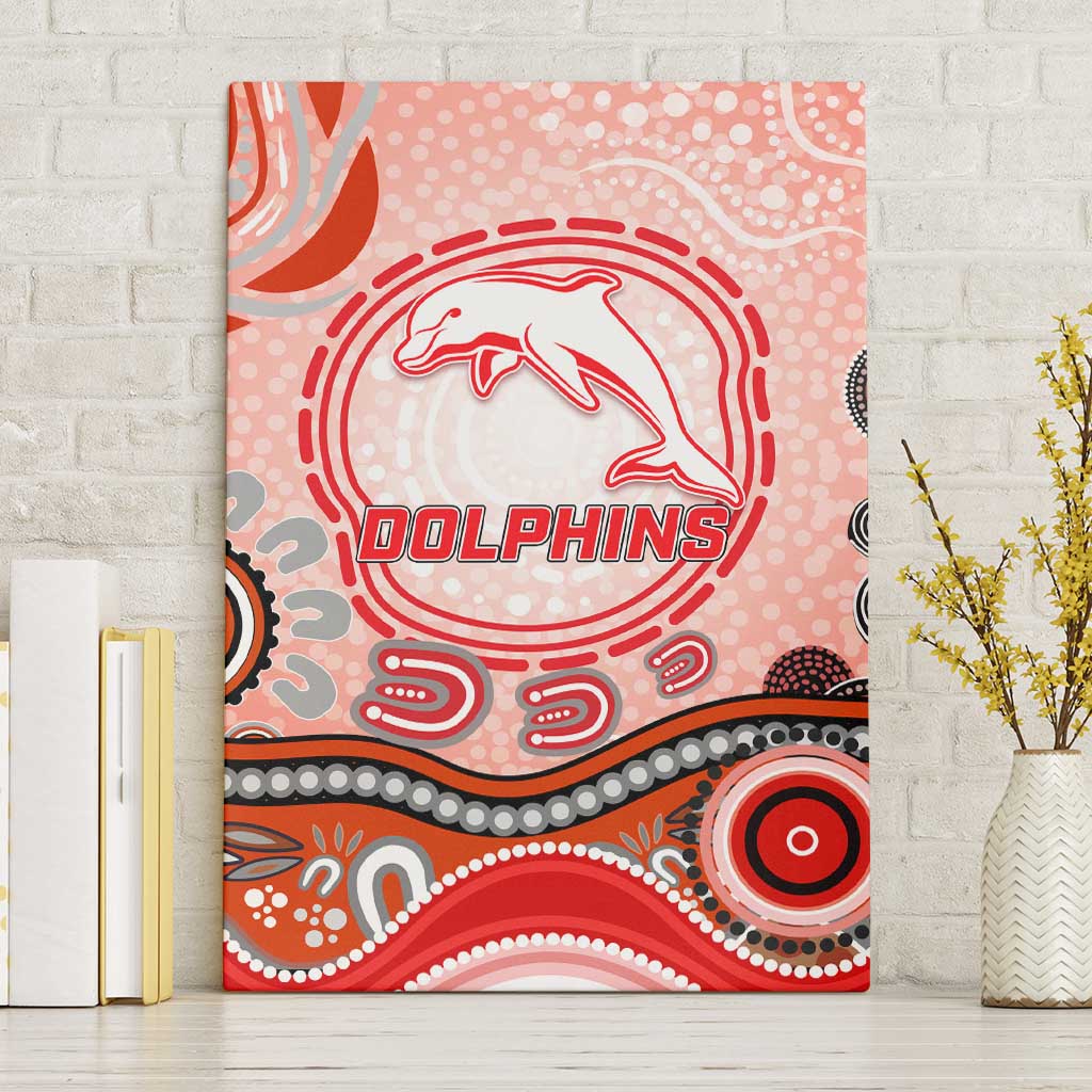 Dolphins Rugby Canvas Wall Art Australian Aboriginal Dot Painting Style