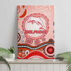 Dolphins Rugby Canvas Wall Art Australian Aboriginal Dot Painting Style