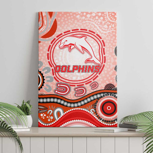 Dolphins Rugby Canvas Wall Art Australian Aboriginal Dot Painting Style