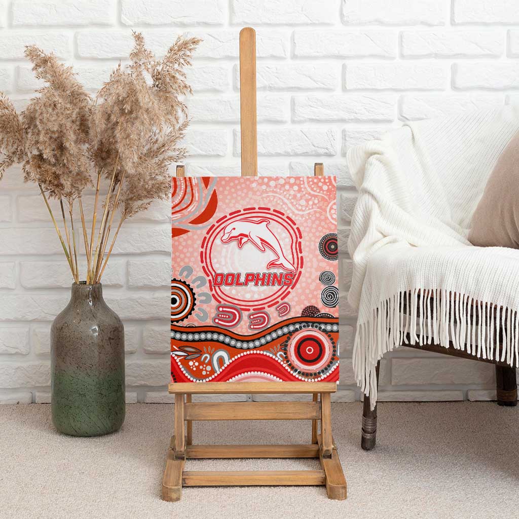 Dolphins Rugby Canvas Wall Art Australian Aboriginal Dot Painting Style