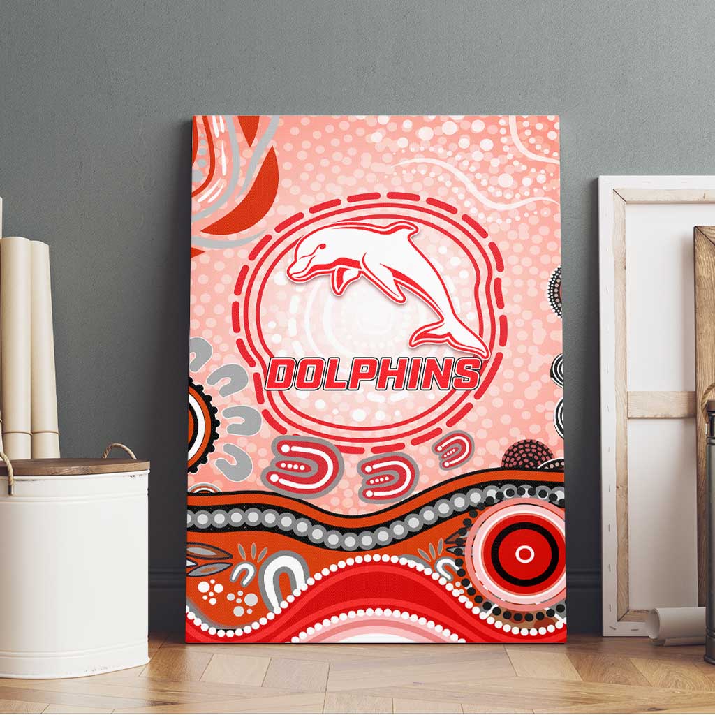 Dolphins Rugby Canvas Wall Art Australian Aboriginal Dot Painting Style