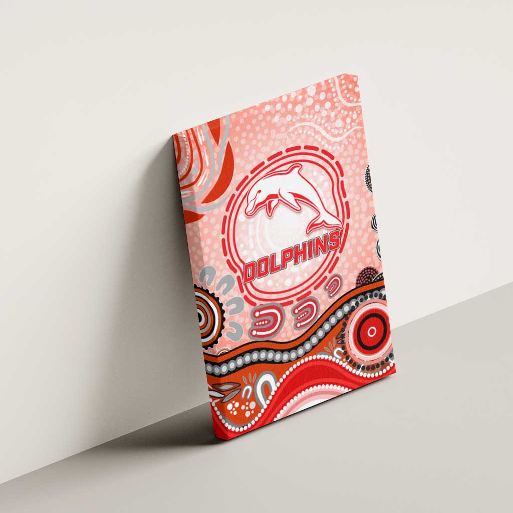 Dolphins Rugby Canvas Wall Art Australian Aboriginal Dot Painting Style