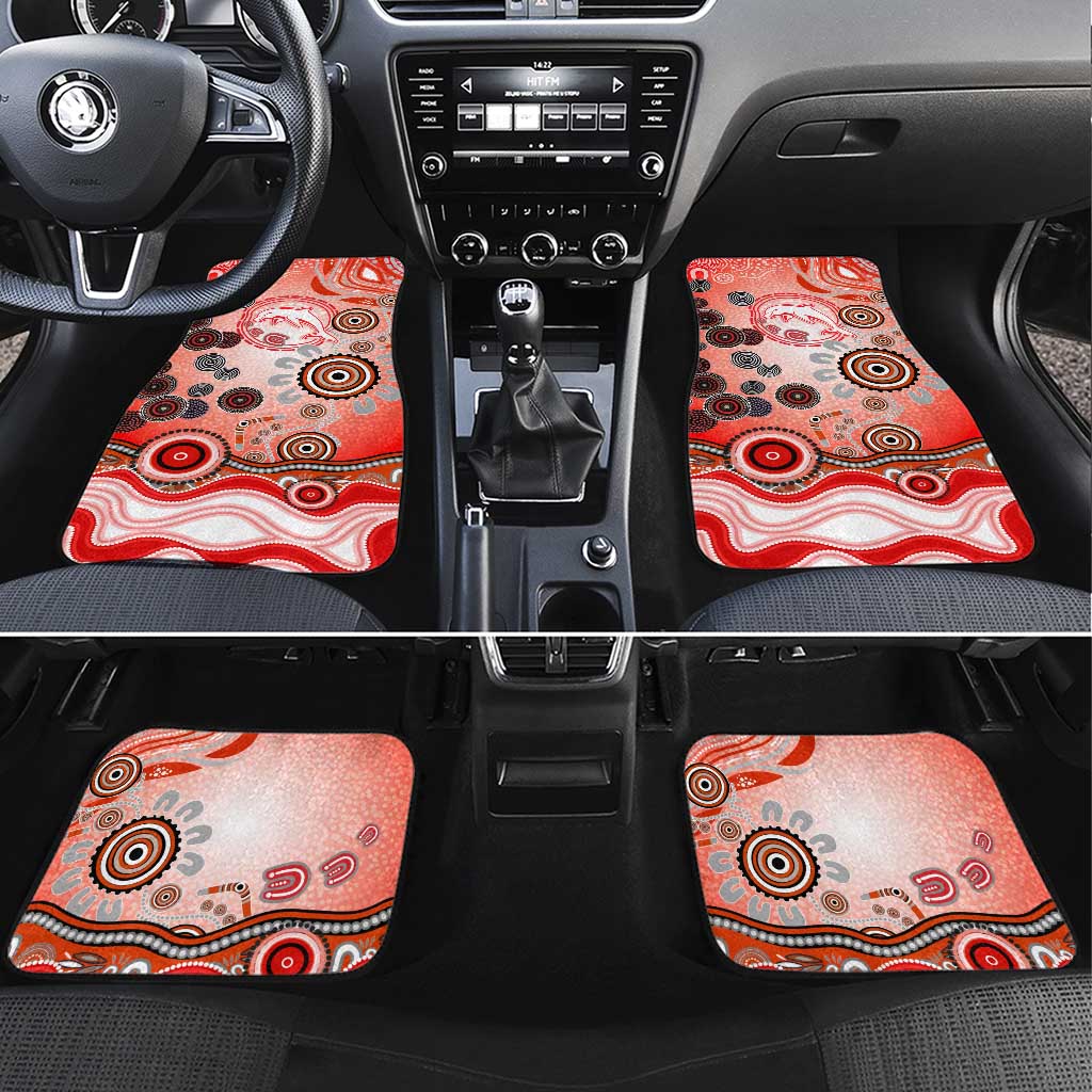 Dolphins Rugby Car Mats Australian Aboriginal Dot Painting Style