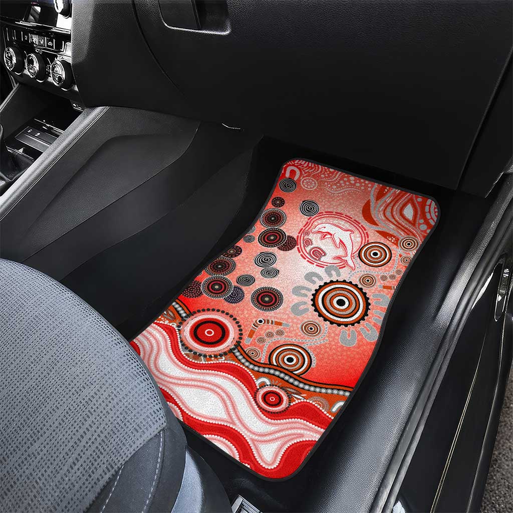Dolphins Rugby Car Mats Australian Aboriginal Dot Painting Style