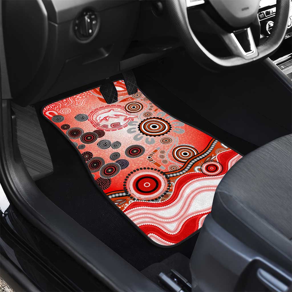 Dolphins Rugby Car Mats Australian Aboriginal Dot Painting Style