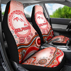 Dolphins Rugby Car Seat Cover Australian Aboriginal Dot Painting Style
