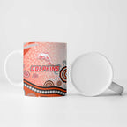 Dolphins Rugby Ceramic Mug Australian Aboriginal Dot Painting Style
