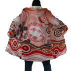 Dolphins Rugby Cloak Australian Aboriginal Dot Painting Style